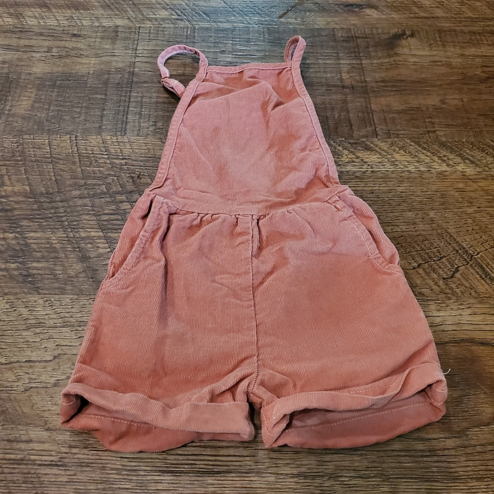 Feather 4 Arrow Dusty Rose Pink Corduroy Overalls Shortalls Baby Cotton Boho 18M